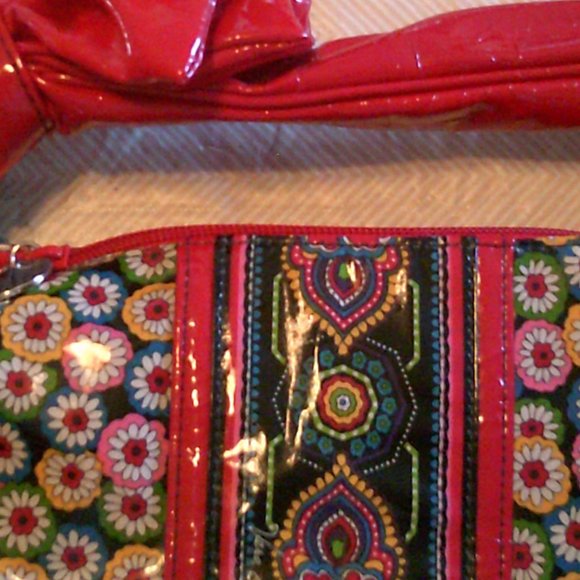 Boho Small PVC Zip Closure Bow Decor Purse - Picture 5 of 5